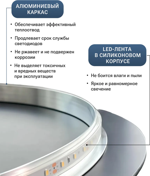 Изображение товара Зеркало Emze LED Motion / LED.60.60.MOTION.4K (c подсветкой)