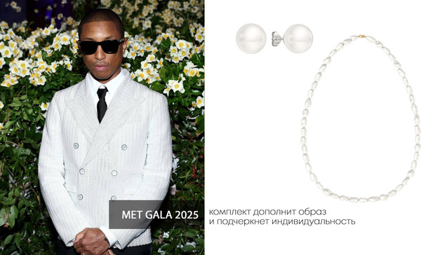 Изображение товара Комплект ювелирных украшений из золота и серебра ZORKA Набор к перламутровому пиджаку Met Gala