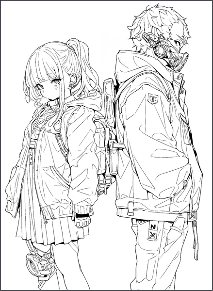 Изображение товара Раскраска-антистресс Бомбора Аниме будущего. Раскрашиваем моду киберпанка в 46 иллюстрациях