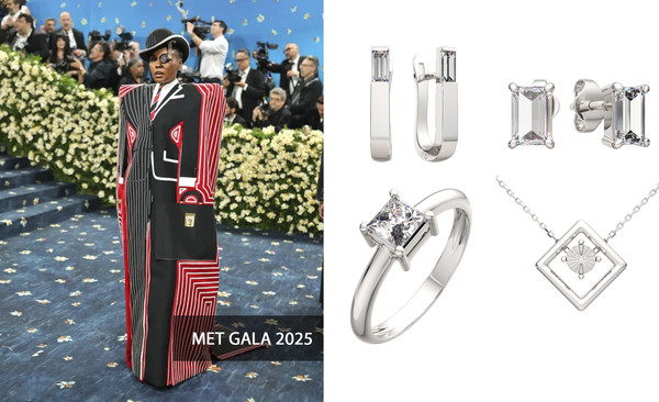 Изображение товара Комплект ювелирных украшений из серебра ZORKA Прямые формы с Мet Gala