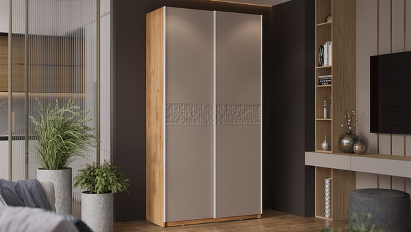 Изображение товара Шкаф-купе ТриЯ Оскар Скания Т2 1200 / 268347 (ручка белая/дуб крафт золотой/кашемир/кашемир сатин)
