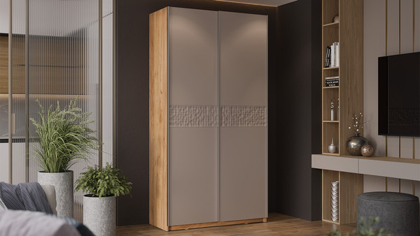 Изображение товара Шкаф-купе ТриЯ Оскар Скания Т2 1200 / 268355 (ручка серебро/дуб крафт золотой/кашемир/кашемир сатин)
