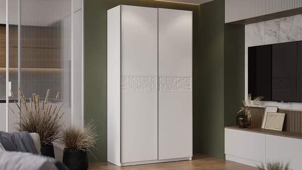 Изображение товара Шкаф-купе ТриЯ Оскар Скания Т2 1200 / 268362 (ручка черная/белый снег/белый матовый)