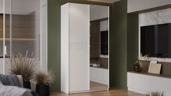 Изображение товара Шкаф-купе ТриЯ Оскар Скания Т2 1200 / 268568 (ручка белая/белый снег/белый матовый)