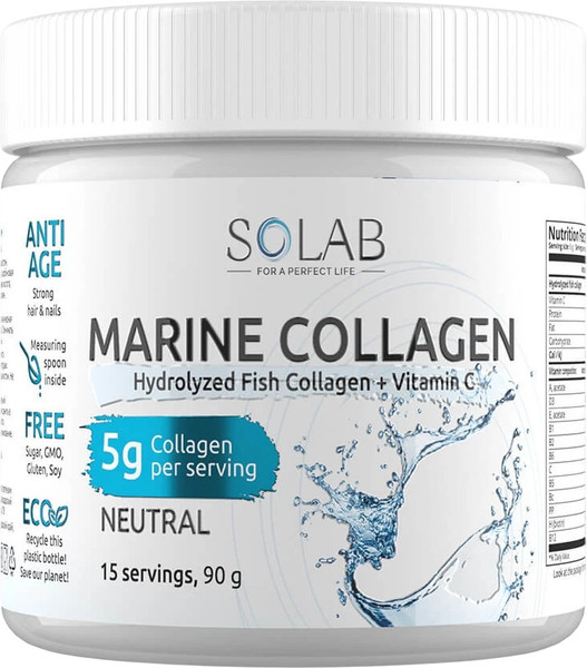 Изображение товара Коллаген SOLAB Морской с витамином С (90г, нейтральный)