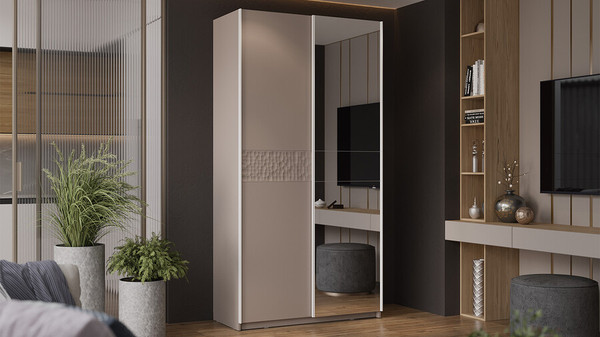 Изображение товара Шкаф-купе ТриЯ Оскар Скания Т2 1200 / 268575 (ручка белая/кашемир/кашемир сатин)