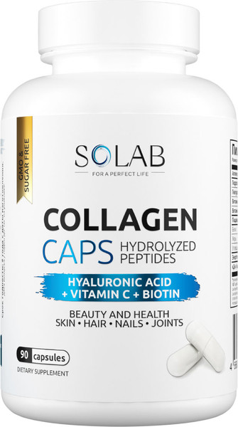 Изображение товара Коллаген SOLAB С биотином гиалуроновой кислотой и витамином С (90 капсул)