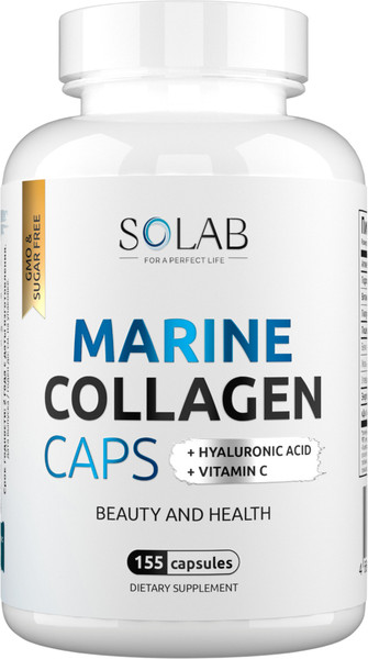 Изображение товара Коллаген SOLAB Морской с гиалуроновой кислотой и витамином С (155 капсул)