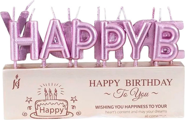 Изображение товара Набор свечей для торта S.G. Home Happy Birthday SG-CC-HB (розовый)