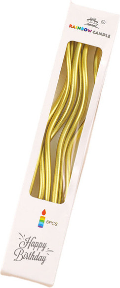 Изображение товара Набор свечей для торта S.G. Home Серпантин коктейльные SG-CC-6W (6шт, золото)