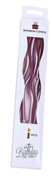 Изображение товара Набор свечей для торта S.G. Home Серпантин коктейльные SG-CC-6W (6шт, розовый)