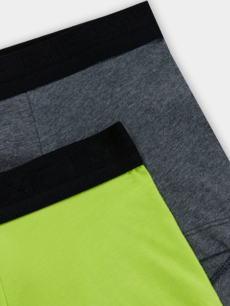 Изображение товара Комплект мужских трусов Mark Formelle 411215-2 (р.90-100, зеленый лайм/серый меланж 4348-F)