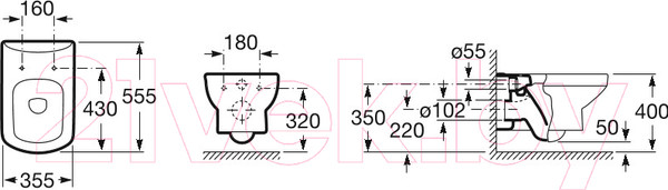 Изображение товара Унитаз подвесной Roca Dama Senso 7346517000 + ZRU9000040