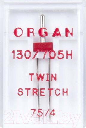Изображение товара Набор игл для бытовой швейной машины Organ 1-75/4 супер стрейч (двойные)