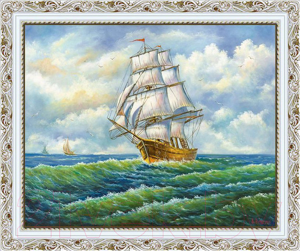 Изображение товара Картина Декарт Корабль в море 8Л0715 (в раме)