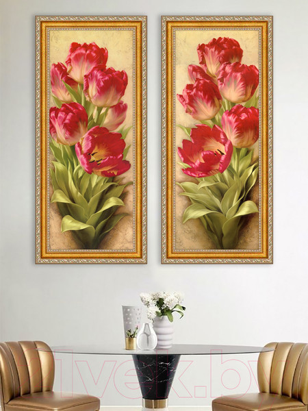 Изображение товара Картина Декарт Красные тюльпаны 8Л0931 (в раме)