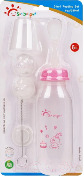 Изображение товара Бутылочка для кормления Sun Delight 31040 (розовый)