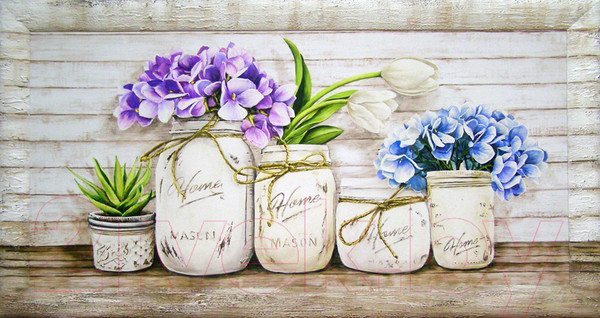 Изображение товара Картина Декарт Цветы на бежевом 8Л0965 (в раме)