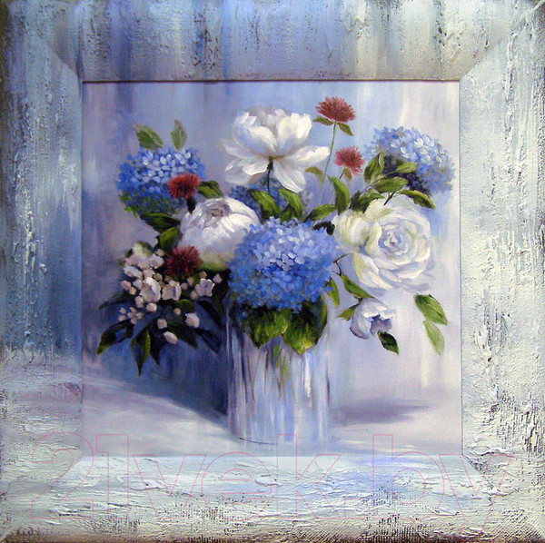 Изображение товара Картина Декарт Голубые цветы 8Л0644 (в раме)
