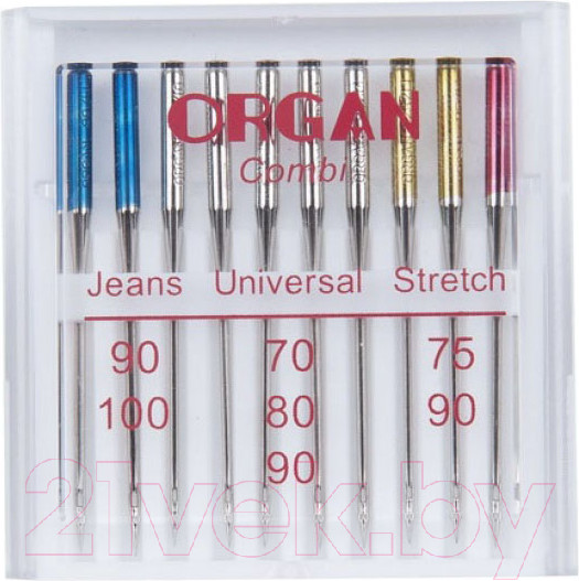 Изображение товара Набор игл для бытовой швейной машины Organ 10/Combi (универсальные)
