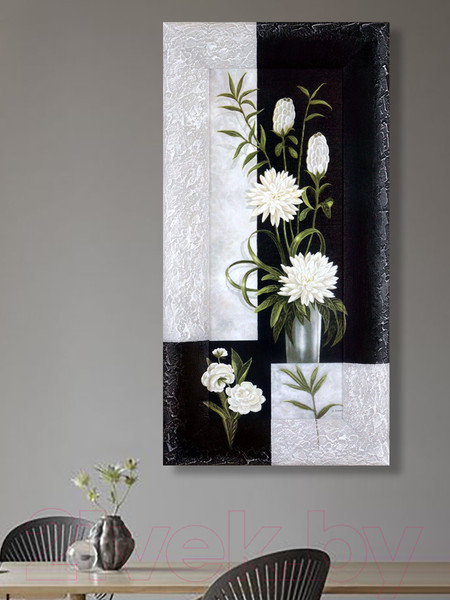 Изображение товара Картина Декарт Белые цветы-1 8Л0096 (в раме)