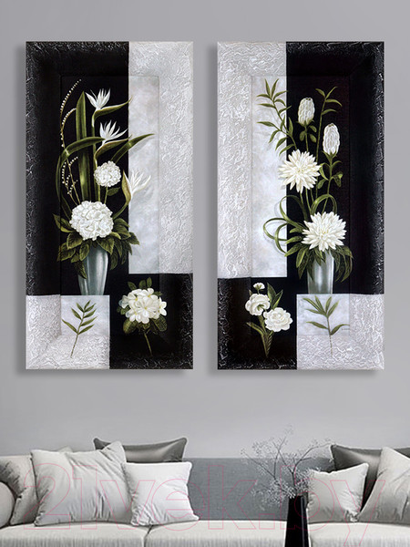 Изображение товара Картина Декарт Белые цветы-1 8Л0096 (в раме)