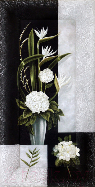 Изображение товара Картина Декарт Белые цветы-2 8Л0095 (в раме)