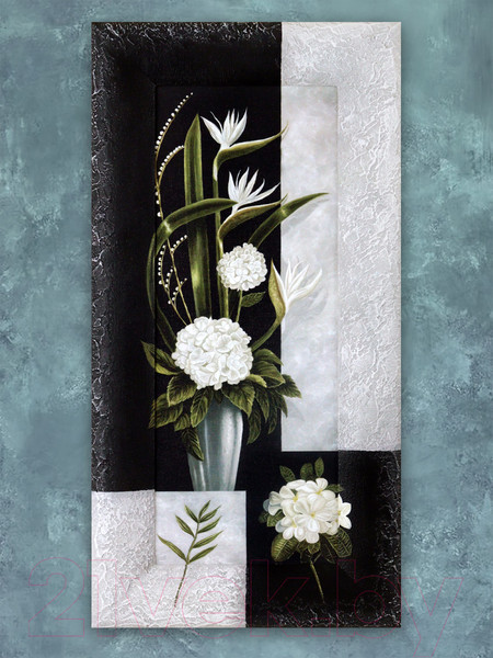 Изображение товара Картина Декарт Белые цветы-2 8Л0095 (в раме)