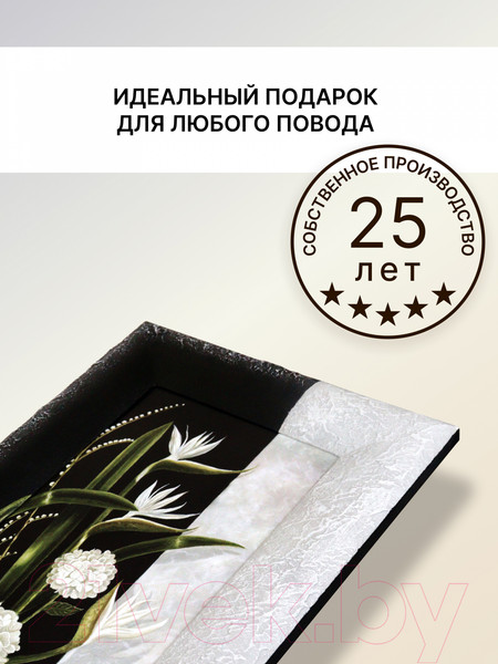 Изображение товара Картина Декарт Белые цветы-2 8Л0095 (в раме)