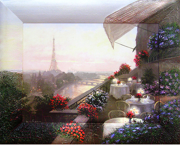 Изображение товара Картина Декарт Ресторан на балконе, Париж 8Л0148 (в раме)