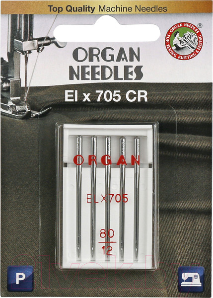 Изображение товара Набор игл для бытовой швейной машины Organ Elx705 CR 5/80