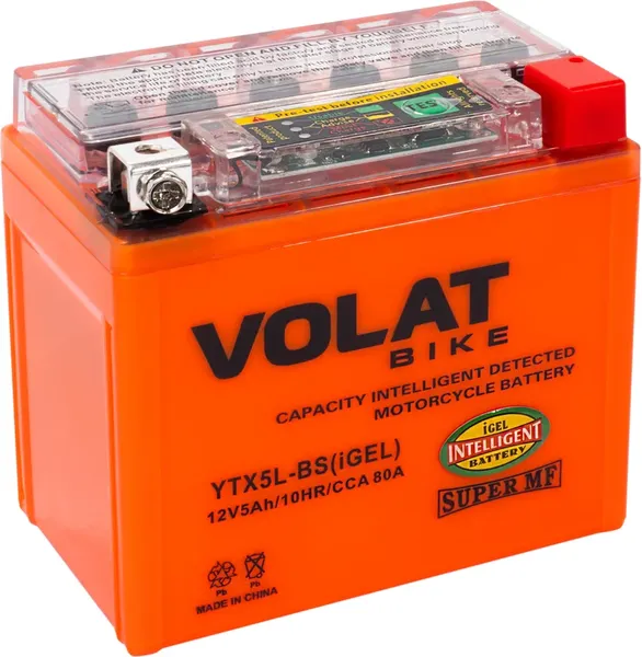 Изображение товара Мотоаккумулятор VOLAT YTX5L-BS iGEL R+ (5 А/ч)