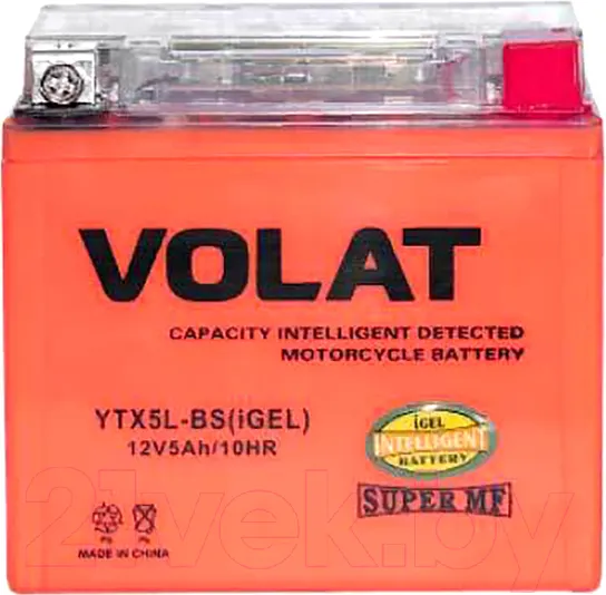 Изображение товара Мотоаккумулятор VOLAT YTX5L-BS iGEL R+ (5 А/ч)