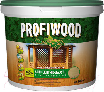Изображение товара Защитно-декоративный состав Profiwood Антисептик-лазурь (2.5л, калужница)