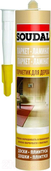 Изображение товара Герметик акриловый Soudal Для паркета и ламината (280мл, клен)