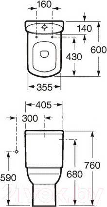 Изображение товара Унитаз напольный Roca Dama Senso Compacto 734151B000 + 7342518000 + ZRU9000040