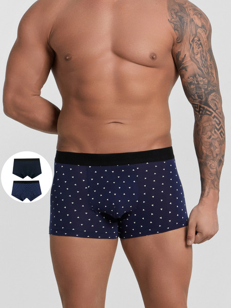 Изображение товара Комплект мужских трусов Mark Formelle 411215-2 (р.106-116, треугольники на морском/неви)