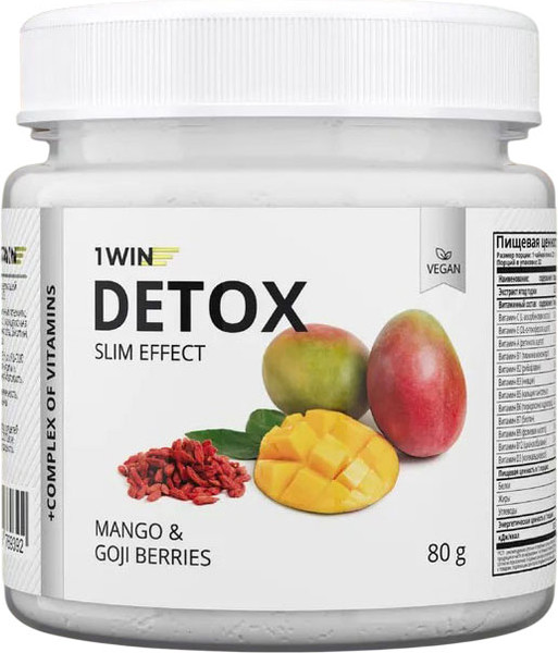 Изображение товара Комплексная пищевая добавка 1WIN Detox Slim Effect с ягодами годжи (80г, манго)