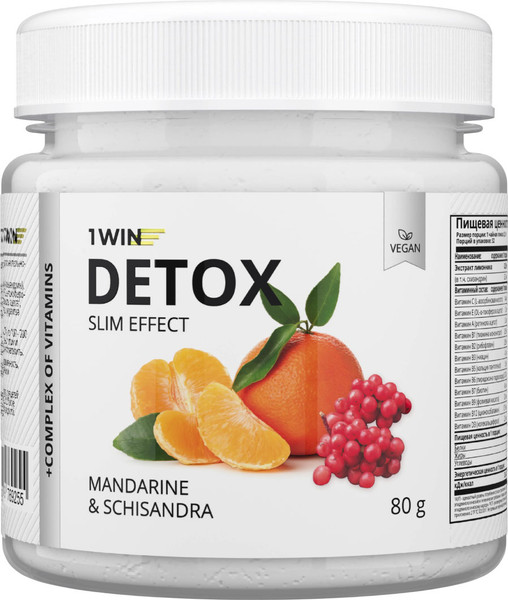 Изображение товара Комплексная пищевая добавка 1WIN Detox Slim Effect с лимонником (80г, мандарин)