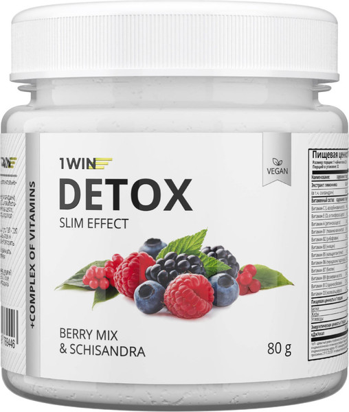 Изображение товара Комплексная пищевая добавка 1WIN Detox Slim Effect с лимонником (80г, ягодный микс)