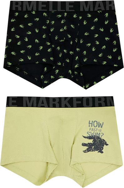 Изображение товара Комплект мужских трусов Mark Formelle 411215-2 (р.94-104, аллигаторы на черном/зеленый Нил)
