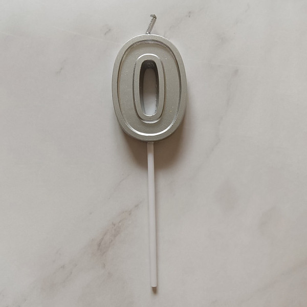 Изображение товара Свеча для торта S.G. Home Цифра 0 на шпажке SG-CC-N3 (серебристый)