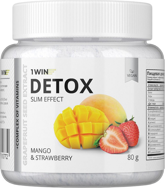 Изображение товара Комплексная пищевая добавка 1WIN Detox Slim Effect с экстрактом грейпфрутовой косточки (80г, манго/клубника)