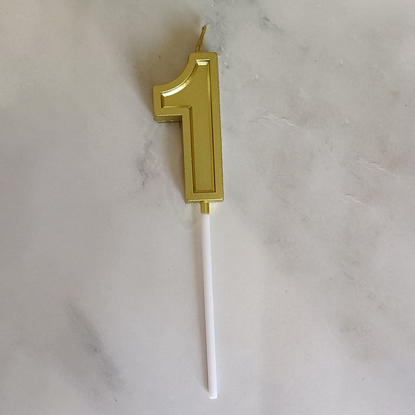 Изображение товара Свеча для торта S.G. Home Цифра 1 на шпажке SG-CC-N3 (золото)