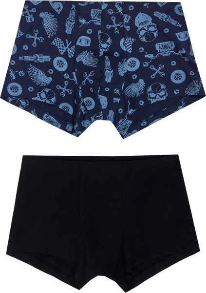 Изображение товара Комплект мужских трусов Mark Formelle 411216-2 (р.86-96, мотодетали на глубоком синем/черный)