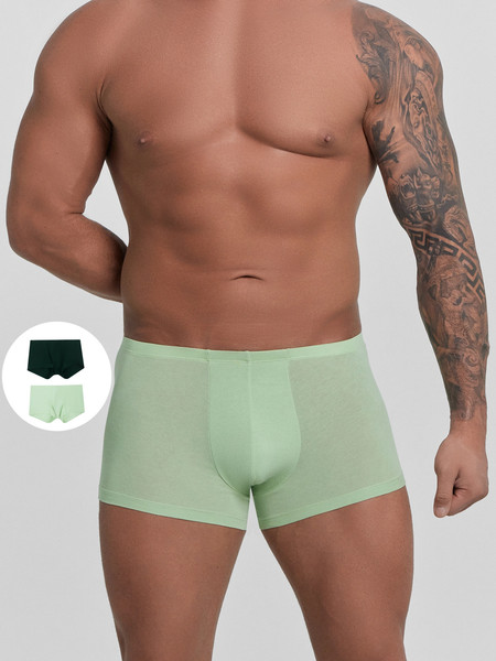 Изображение товара Комплект мужских трусов Mark Formelle 411216-2 (р.94-104, зеленая дымка/зеленый бархат)