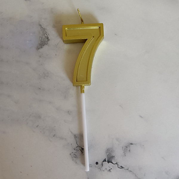 Изображение товара Свеча для торта S.G. Home Цифра 7 на шпажке SG-CC-N3 (золото)