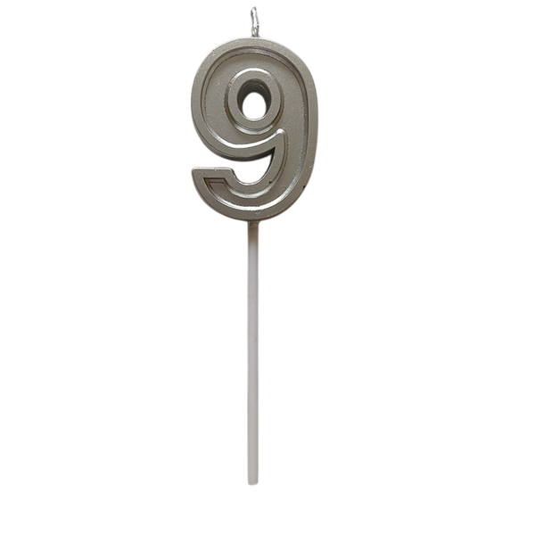 Изображение товара Свеча для торта S.G. Home Цифра 9 на шпажке SG-CC-N3 (серебристый)