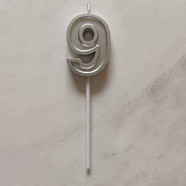 Изображение товара Свеча для торта S.G. Home Цифра 9 на шпажке SG-CC-N3 (серебристый)