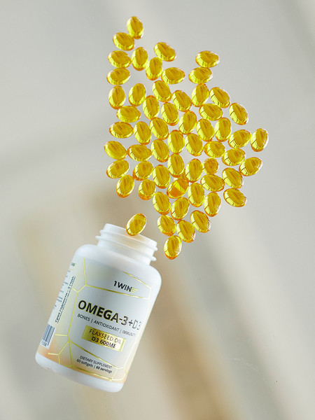 Изображение товара Жирные кислоты 1WIN Omega-3 с витамин Д3 (60 капсул)